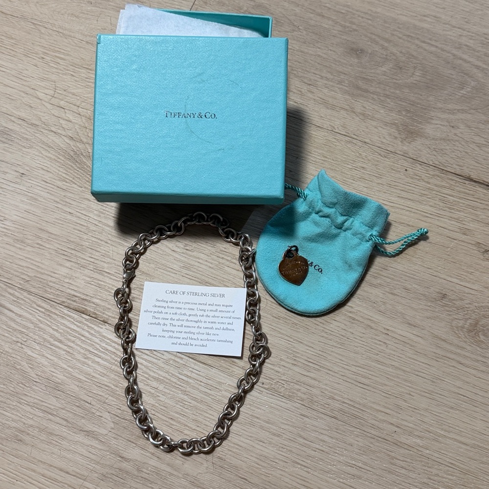 Tiffany & Co. Sterling Silver Necklace with Return to Tiffany Heart Charm